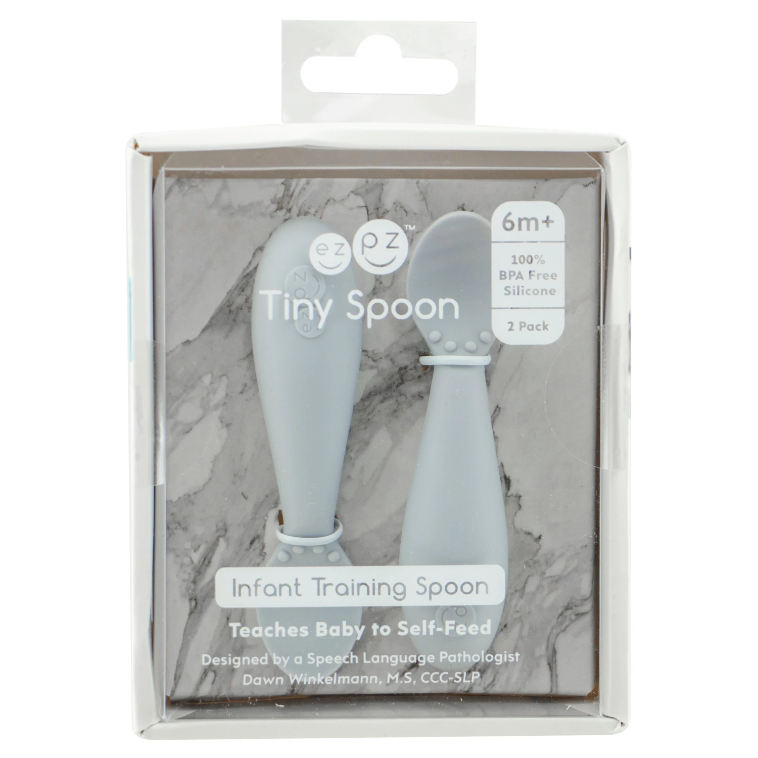 Ezpz Tiny Spoon 2 Pack - Pewter 2 Ezpz Tiny Spoon 2 Pack - Pewter - Image 2