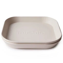 Mushie Dinner Plate Square - Set Of 2 VARIOUS COLOURS -METRO BABY SHOP 11halv bird plate ivory p