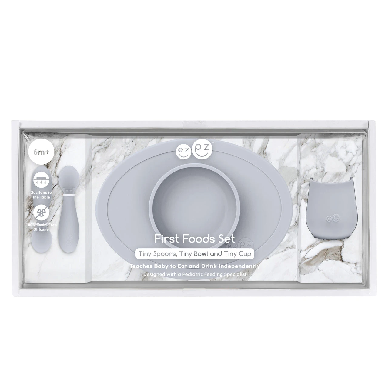 Ezpz Tiny First Food Set - Pewter 2 Ezpz Tiny First Food Set - Pewter - Image 2