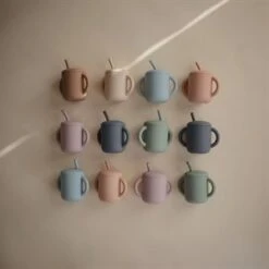 Mushie Silicone Training Cup + Straw VARIOUS COLOURS