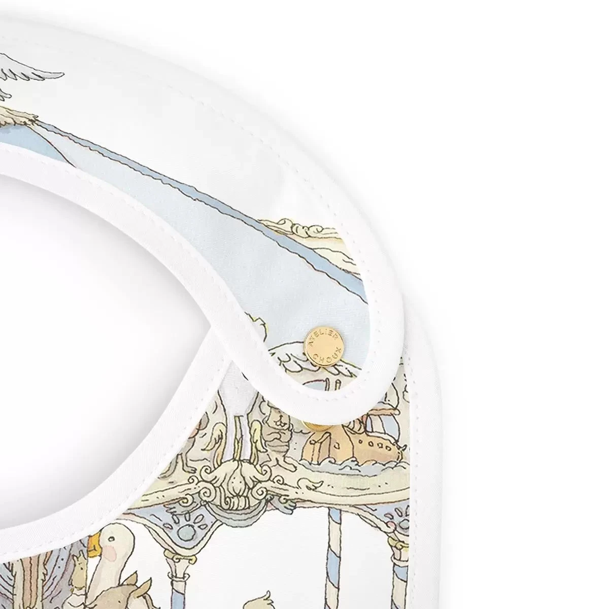 Satin Bib – Carousel Blue 2 Satin Bib – Carousel Blue - Image 2