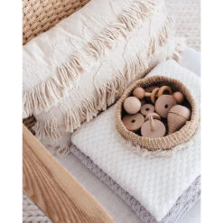 Diamond Knit Organic Baby Blanket - White -METRO BABY SHOP 207 1