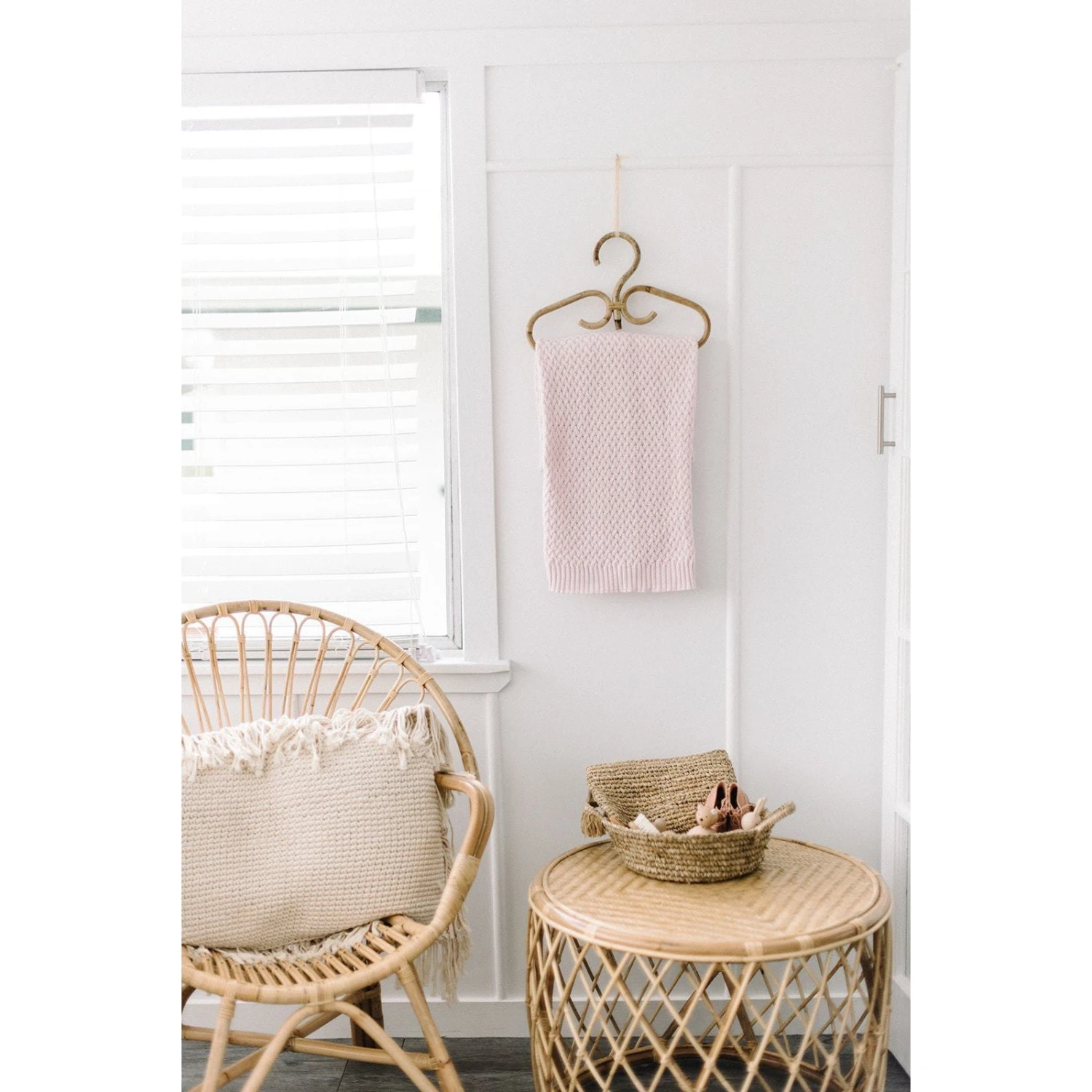 Diamond Knit Baby Blanket - Blush Pink 3 Diamond Knit Baby Blanket - Blush Pink - Image 3