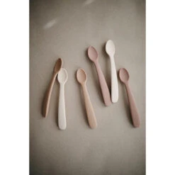 Mushie Silicone Feeding Spoon - 2 Pack VARIOUS COLOURS