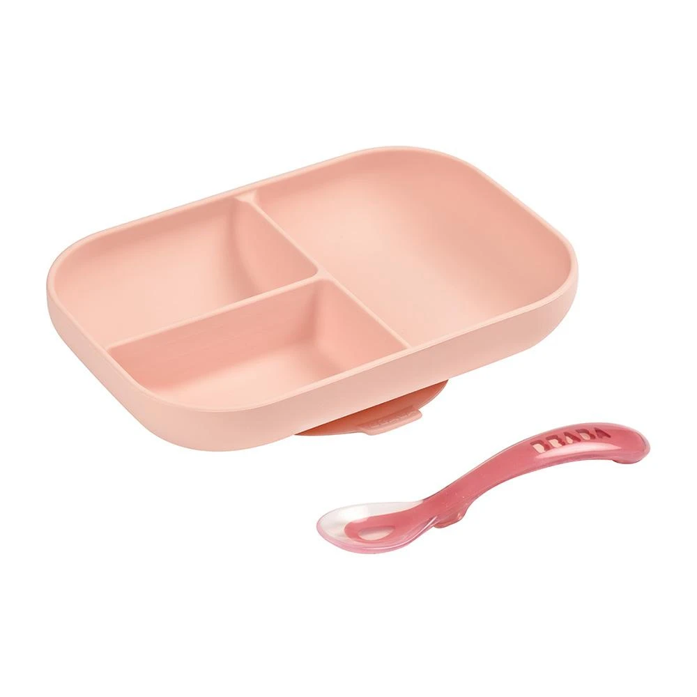 Beaba Silicone Suction Divided Plate & Spoon Set VARIOUS COLOURS 3 Beaba Silicone Suction Divided Plate & Spoon Set VARIOUS COLOURS - Image 3