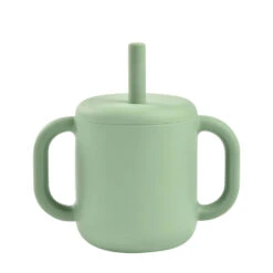 Beaba Silicone Straw Cup -Sage Green