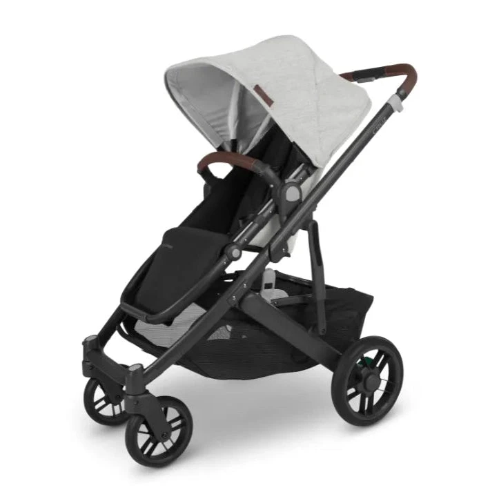 Uppababy CRUZ V2 + FREE SNUG SEAT + CUP HOLDER - Anthony (White & Grey Chenille/Carbon/Chestnut Leather) 2 Uppababy CRUZ V2 + FREE SNUG SEAT + CUP HOLDER - Anthony (White & Grey Chenille/Carbon/Chestnut Leather) - Image 2