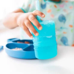 Bumkins Silicone Straw Cup With Lid VARIOUS COLOURS 12 Bumkins Silicone Straw Cup With Lid VARIOUS COLOURS -METRO BABY SHOP B0 SCL KG BLU zoom 4 87899