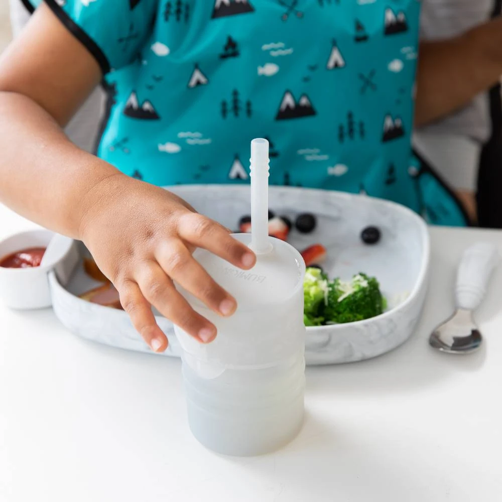 Bumkins Silicone Straw Cup With Lid VARIOUS COLOURS 4 Bumkins Silicone Straw Cup With Lid VARIOUS COLOURS - Image 4