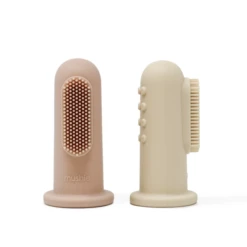 Mushie Finger Toothbrush - Blush/Shifting Sand