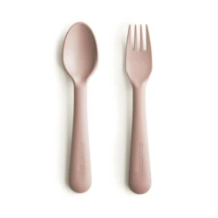 Mushie Fork And Spoon Set VARIOUS COLOURS -METRO BABY SHOP Blush spoon fork v3 600x 1