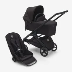 Bugaboo Dragonfly Pram Complete VARIOUS COLOURS -METRO BABY SHOP Bugaboo Bassinet and Seat Stroller black chassis midnight black fabrics midnight black sun canopy x PV006715 01