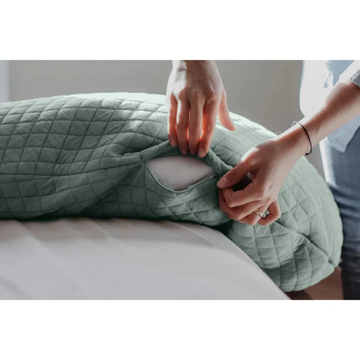 Beaba Big Flopsy Maternity & Nursing Pillow - Print Jersey Sage Green 6 Beaba Big Flopsy Maternity & Nursing Pillow - Print Jersey Sage Green - Image 6