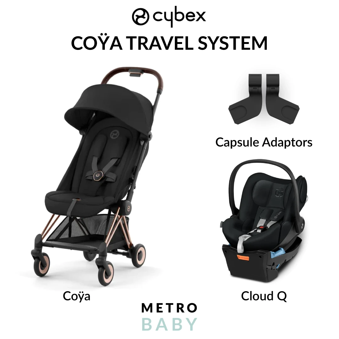 CYBEX Coya Travel Pram + Cloud Q Capsule And Adaptors 1 CYBEX Coya Travel Pram + Cloud Q Capsule And Adaptors