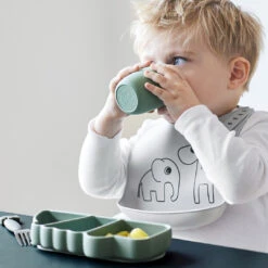 Done By Deer Deer Friends Silicone Bib VARIOUS COLOURS -METRO BABY SHOP Done by Deer Croco Stick Stay Plate with Silicone Bib