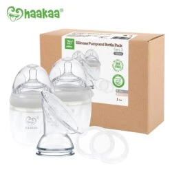 Haakaa Gen 3 Breast Pump And Bottle 2 Pack Set - 160ml