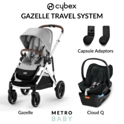 CYBEX Gazelle S Pram 2023 + Cloud Q Capsule And Adaptors