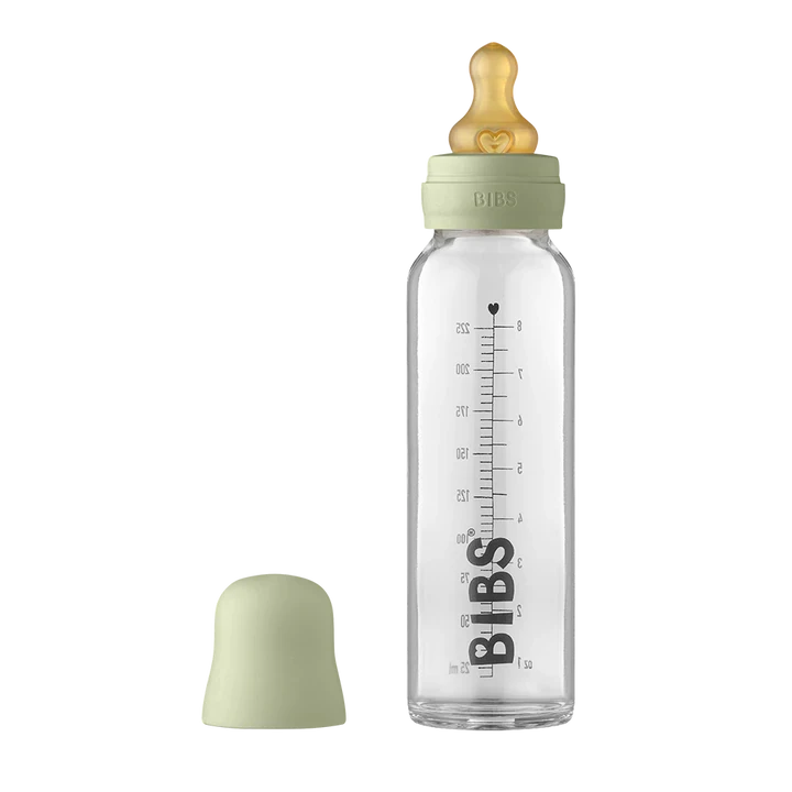 BIBS Baby Glass Bottle Set - Sage VARIOUS SIZES 2 BIBS Baby Glass Bottle Set - Sage VARIOUS SIZES - Image 2
