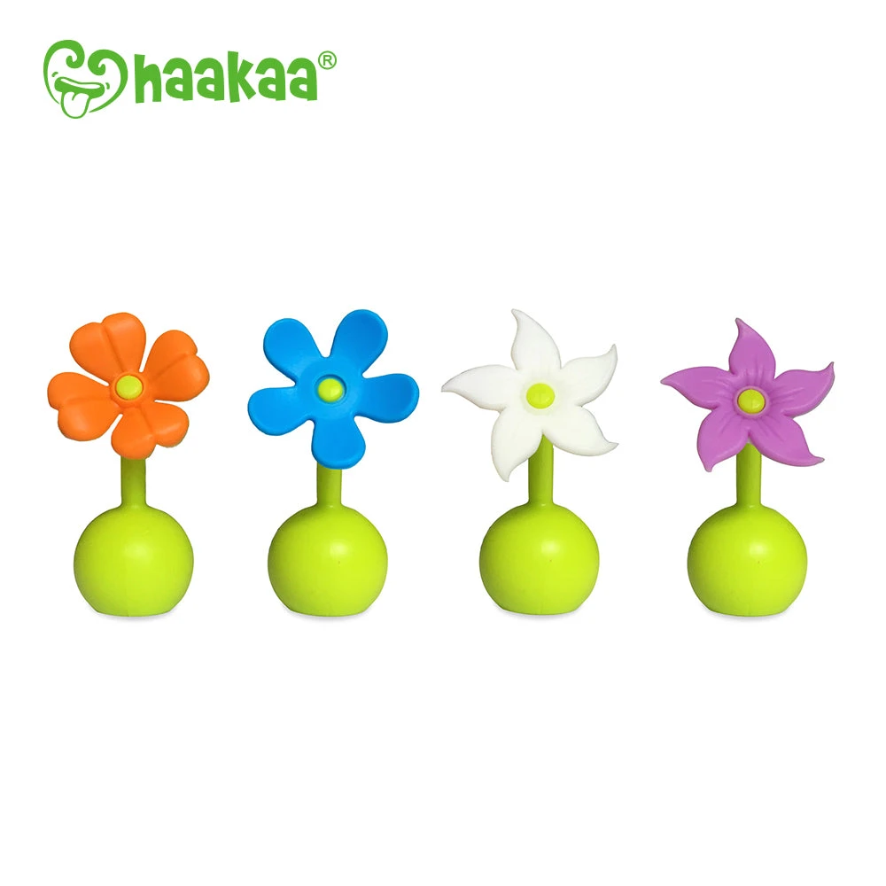 Haakaa Silicone Breast Pump Flower Stopper - White 2 Haakaa Silicone Breast Pump Flower Stopper - White - Image 2