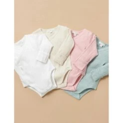 Pointelle Long Sleeve Wrap Bodysuit - White -METRO BABY SHOP PE1082ES WHTME IMAGE6 2560x2560 71b12eb8 ec80 46ad 9e89 347fb1e8e723