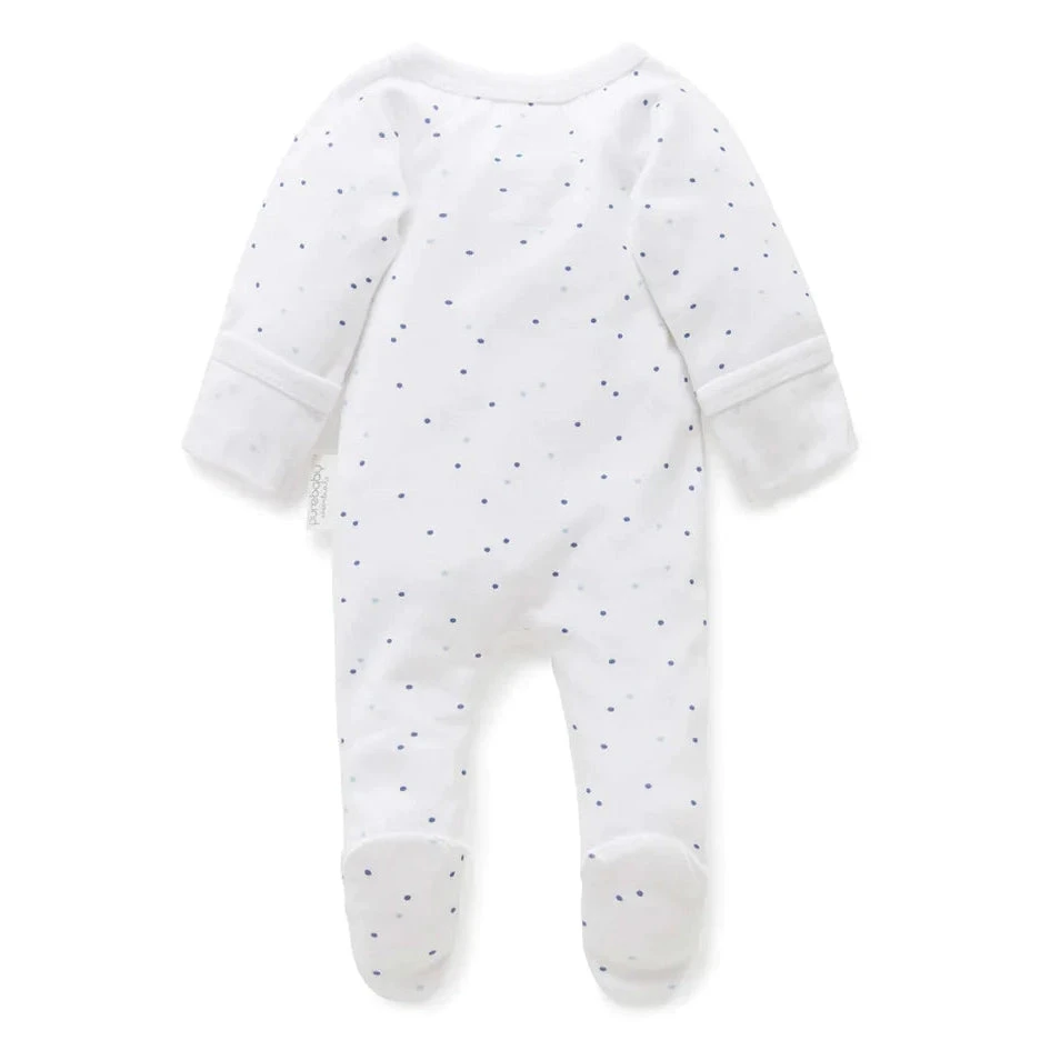 Zip Growsuit - Pale Blue Spot Premie 000000 2kg 2 Zip Growsuit - Pale Blue Spot Premie 000000 2kg - Image 2