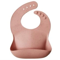 Mushie Silicone Bib VARIOUS COLOURS -METRO BABY SHOP PeachTerrazzo Bib