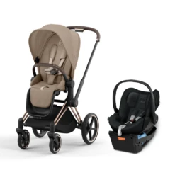 CYBEX Priam Pram 2022 + Cloud Q Capsule 9 CYBEX Priam Pram 2022 + Cloud Q Capsule -METRO BABY SHOP Priam Beige Rose Gold Cloud Q Stardust