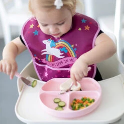 Silicone Grip Dish VARIOUS COLOURS -METRO BABY SHOP S3 GF2 GD SFT PNK girl2 18970