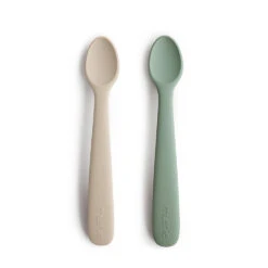 Mushie Silicone Feeding Spoon - 2 Pack VARIOUS COLOURS -METRO BABY SHOP SPOON Shiftingsand camblue final p