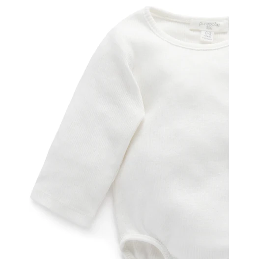 Ribbed Bodysuit Long Sleeve - Vanilla 2 Ribbed Bodysuit Long Sleeve - Vanilla - Image 2