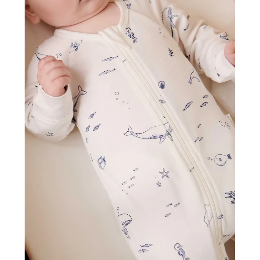 Zip Growsuit - Vanilla Nautical 4 Zip Growsuit - Vanilla Nautical - Image 4