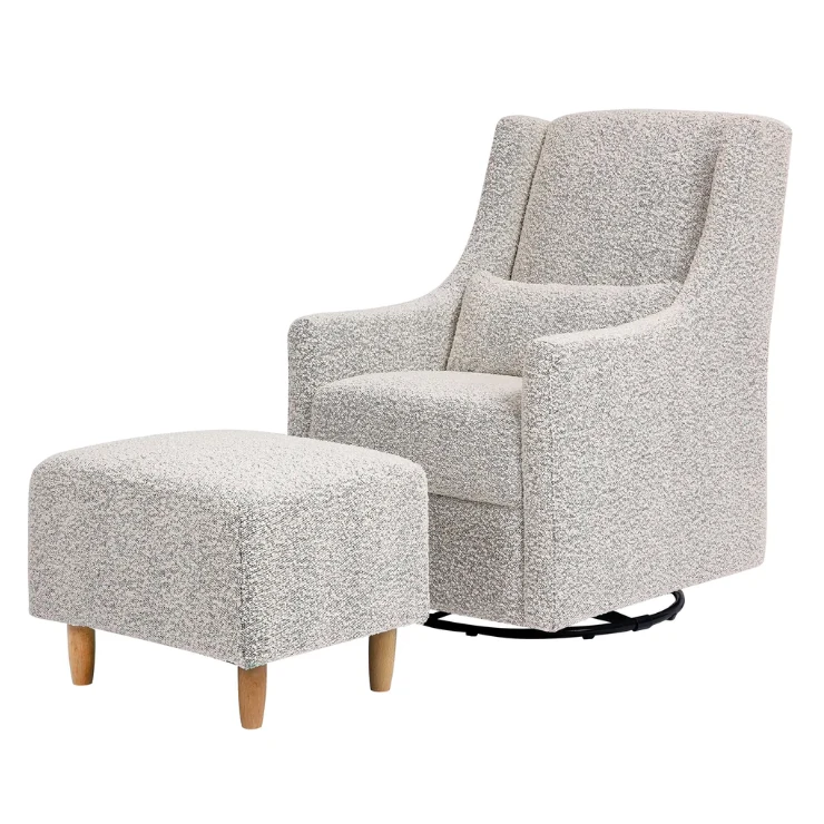 Babyletto Toco Swivel Glider & Ottoman - Black & White 1 Babyletto Toco Swivel Glider & Ottoman - Black & White