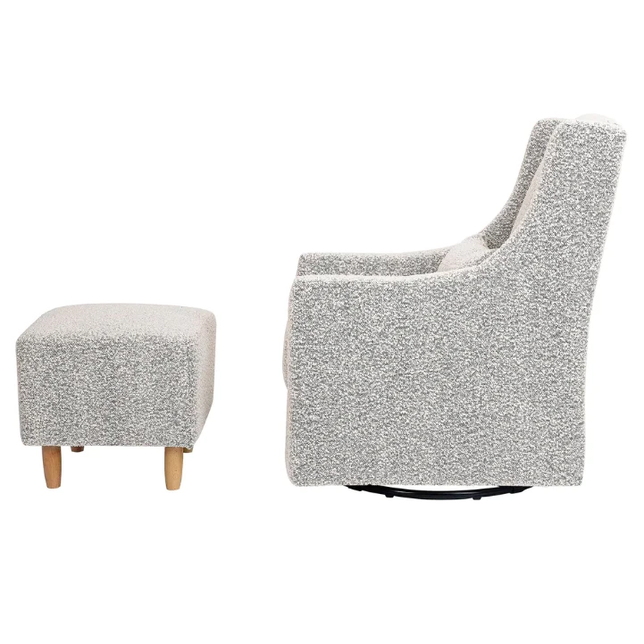 Babyletto Toco Swivel Glider & Ottoman - Black & White 3 Babyletto Toco Swivel Glider & Ottoman - Black & White - Image 3