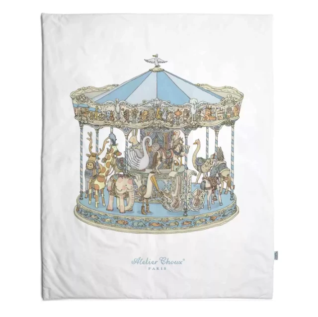 Reversible Quilt - In Bloom Blue / Carousel Blue 3 Reversible Quilt - In Bloom Blue / Carousel Blue - Image 3