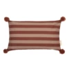 Majestic Rectangular Cushion - Marsala Taupe Stripes