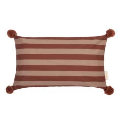 Majestic Rectangular Cushion - Marsala Taupe Stripes