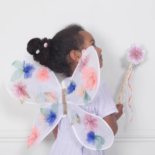 Meri-Meri Organza Flower Wings & Wand 2 Meri-Meri Organza Flower Wings & Wand - Image 2