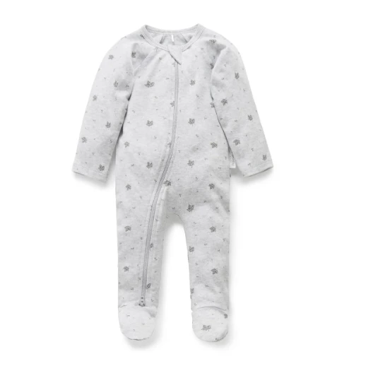 Zip Growsuit - Pale Grey Leaf 1 Zip Growsuit - Pale Grey Leaf