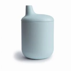 Mushie Silicone Sippy Cup VARIOUS COLOURS -METRO BABY SHOP SiliconeSippyCup PowderBlue t