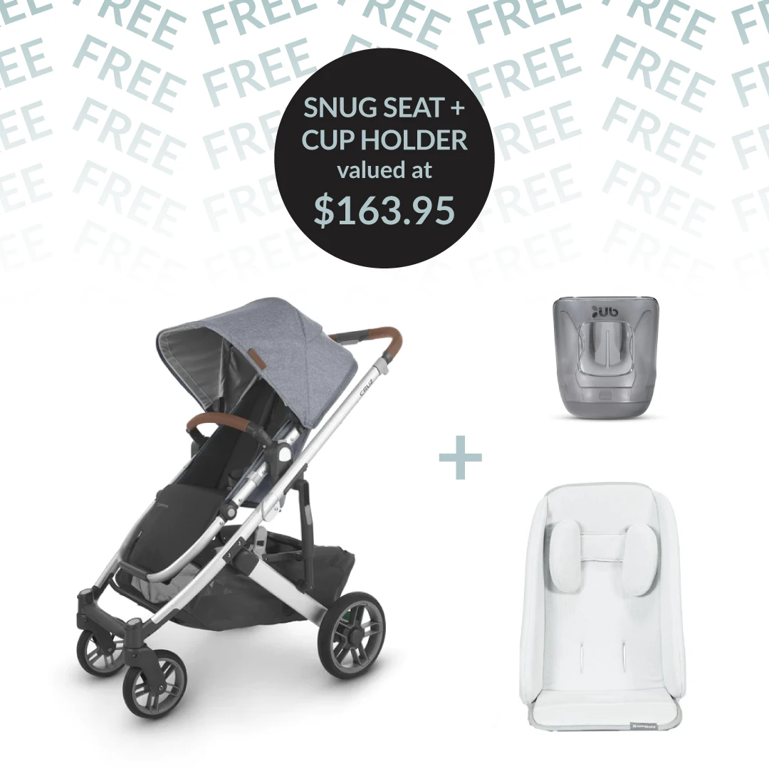 Uppababy CRUZ V2 + FREE SNUG SEAT + CUP HOLDER - Gregory (Blue Melange) 1 Uppababy CRUZ V2 + FREE SNUG SEAT + CUP HOLDER - Gregory (Blue Melange)