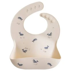 Mushie Silicone Bib VARIOUS COLOURS -METRO BABY SHOP Whales SiliconeBib p