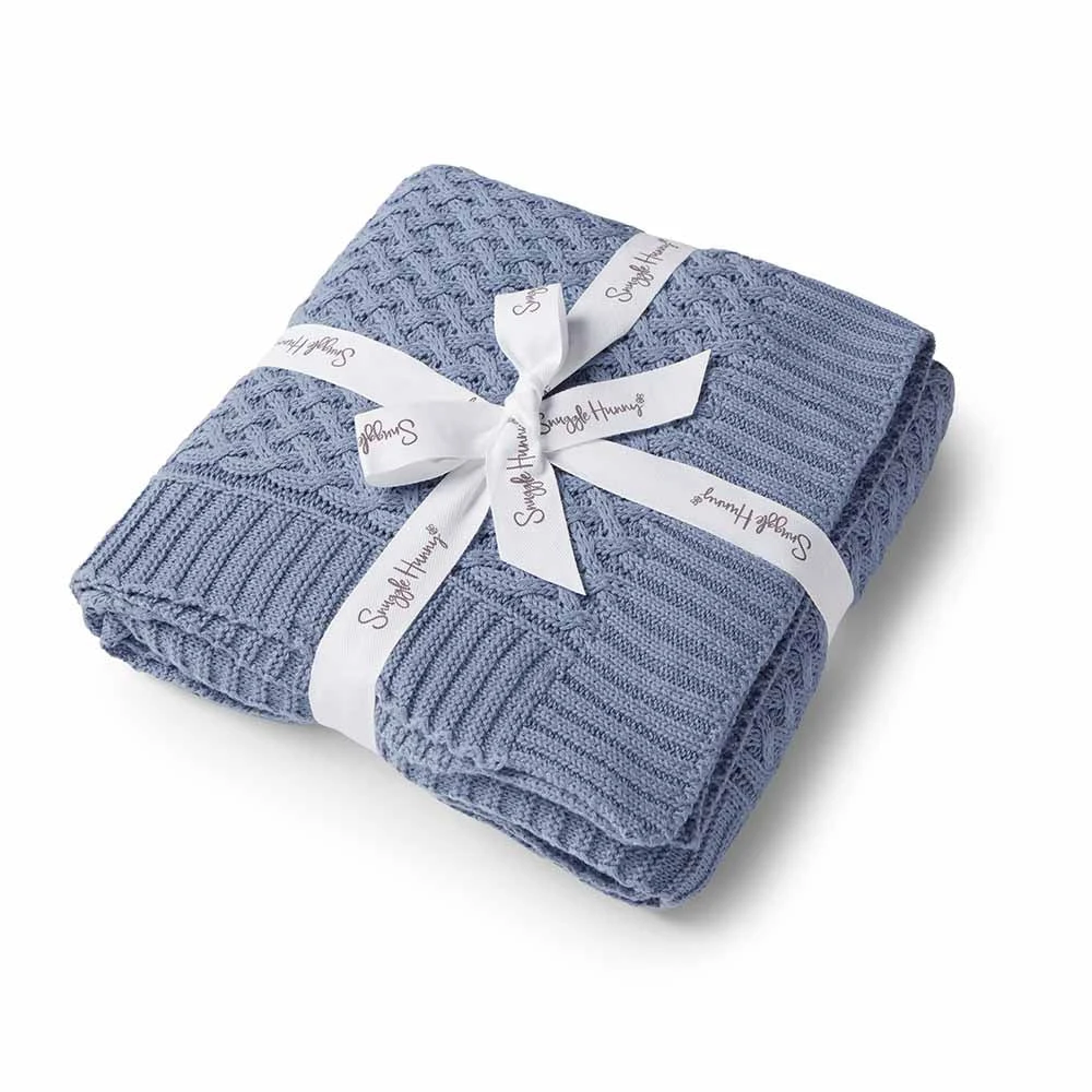 Diamond Knit Organic Baby Blanket - River 1 Diamond Knit Organic Baby Blanket - River