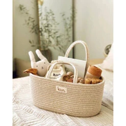 Cotton Rope Nappy Caddy Organiser -METRO BABY SHOP cotton rope nappy caddy organiser baby baskets kiin baby 296079