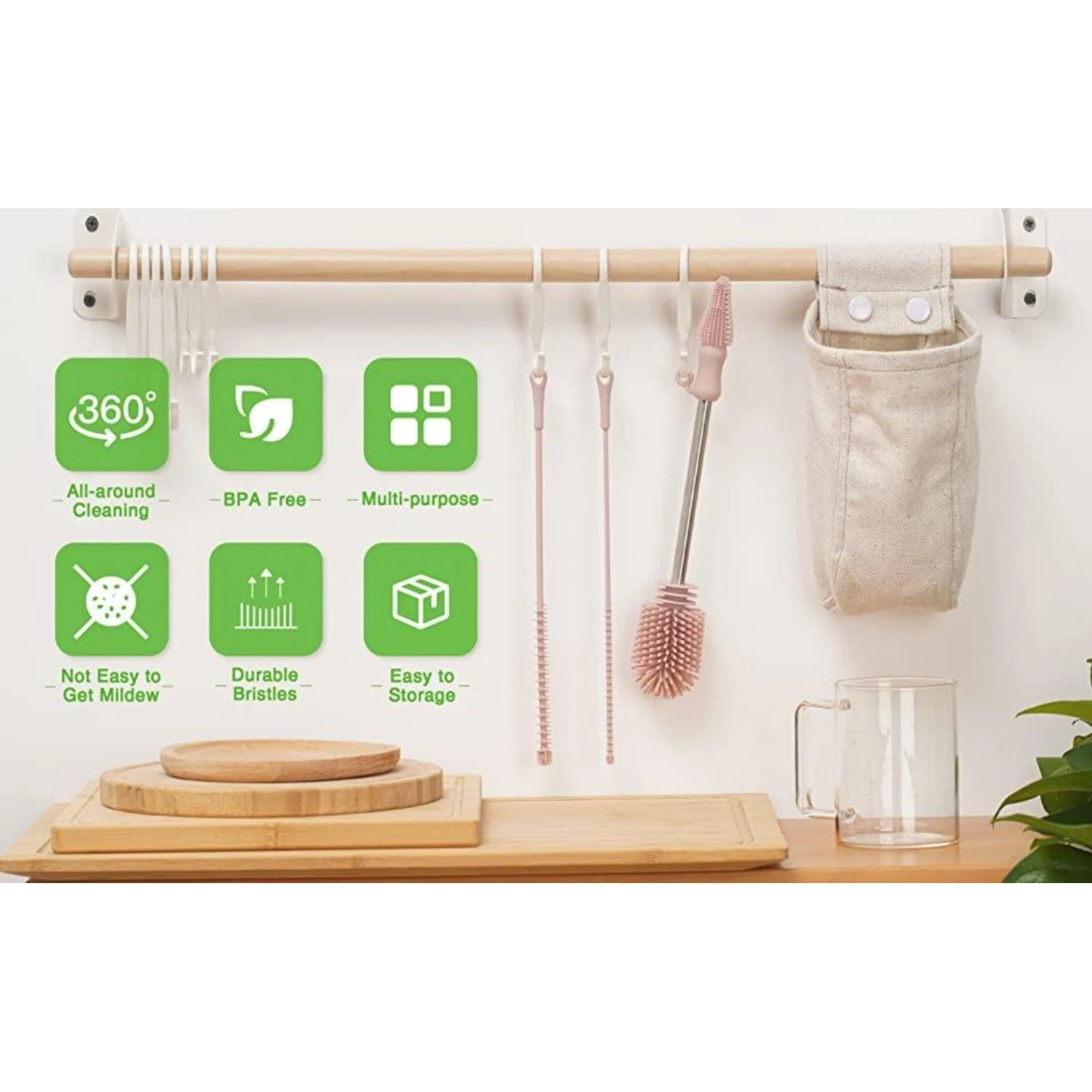 Haakaa Silicone Double-Ended Bottle Brush VARIOUS COLOURS 6 Haakaa Silicone Double-Ended Bottle Brush VARIOUS COLOURS - Image 6