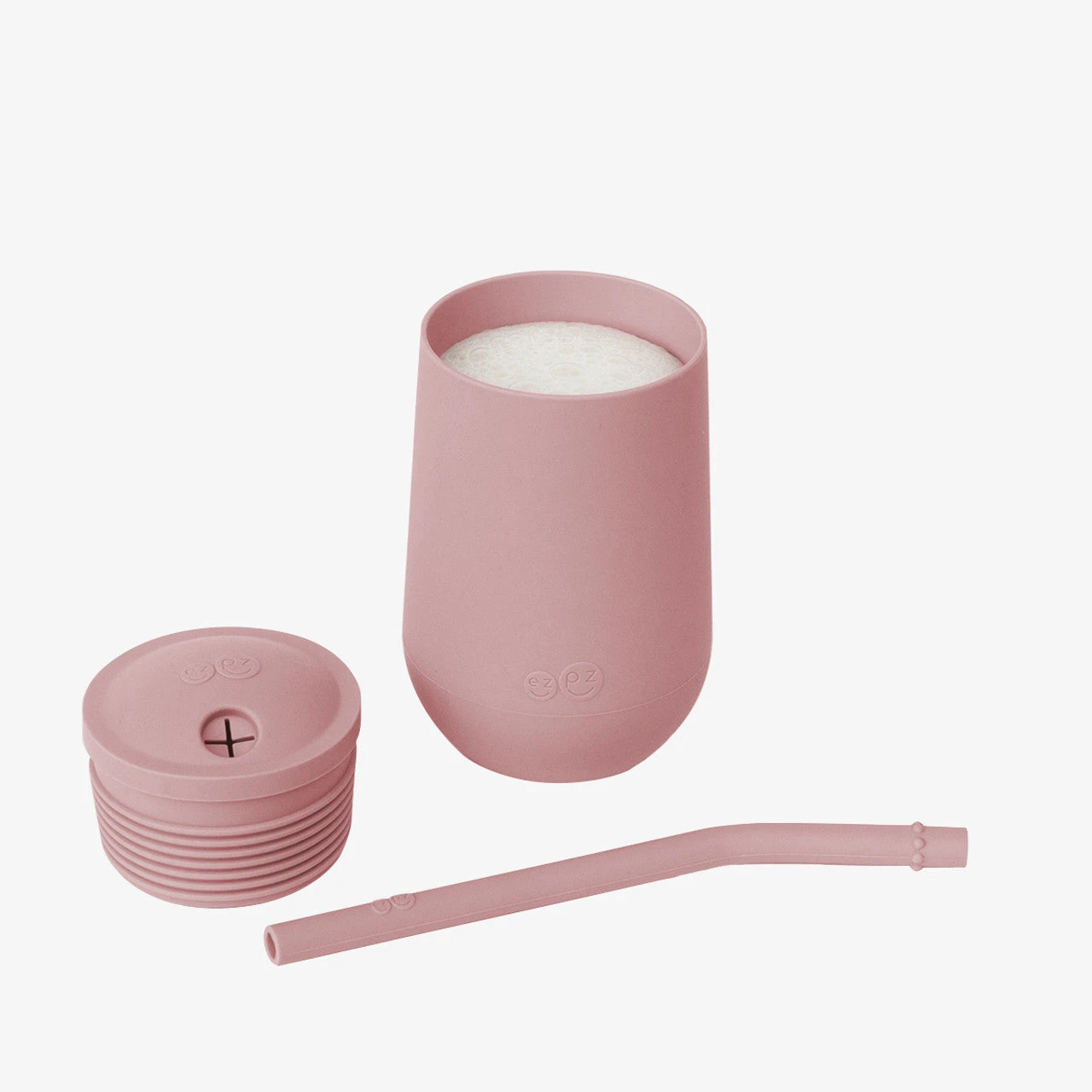 Ezpz Happy Cup + Straw System - Blush 2 Ezpz Happy Cup + Straw System - Blush - Image 2