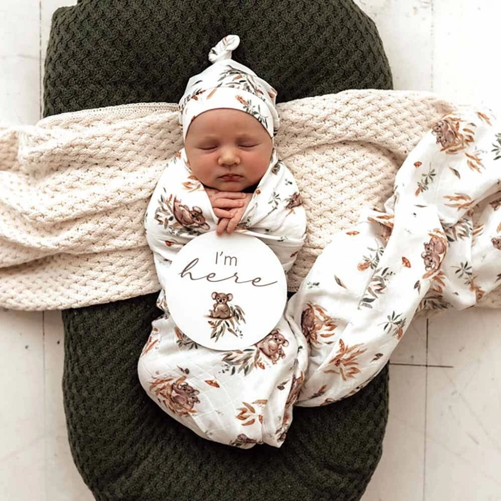 Organic Muslin Wrap - Koala 2 Organic Muslin Wrap - Koala - Image 2