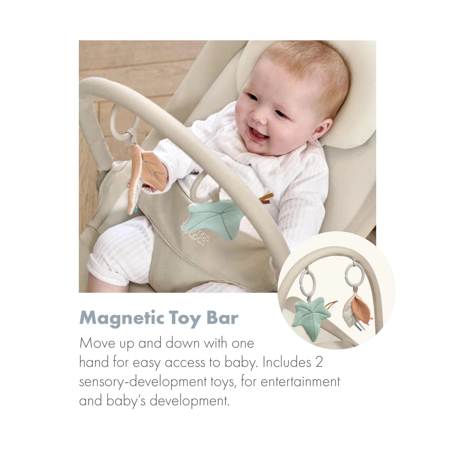 Mamas & Papas Tempo 3-in-1 Rocker/Bouncer - Sand 4 Mamas & Papas Tempo 3-in-1 Rocker/Bouncer - Sand - Image 4