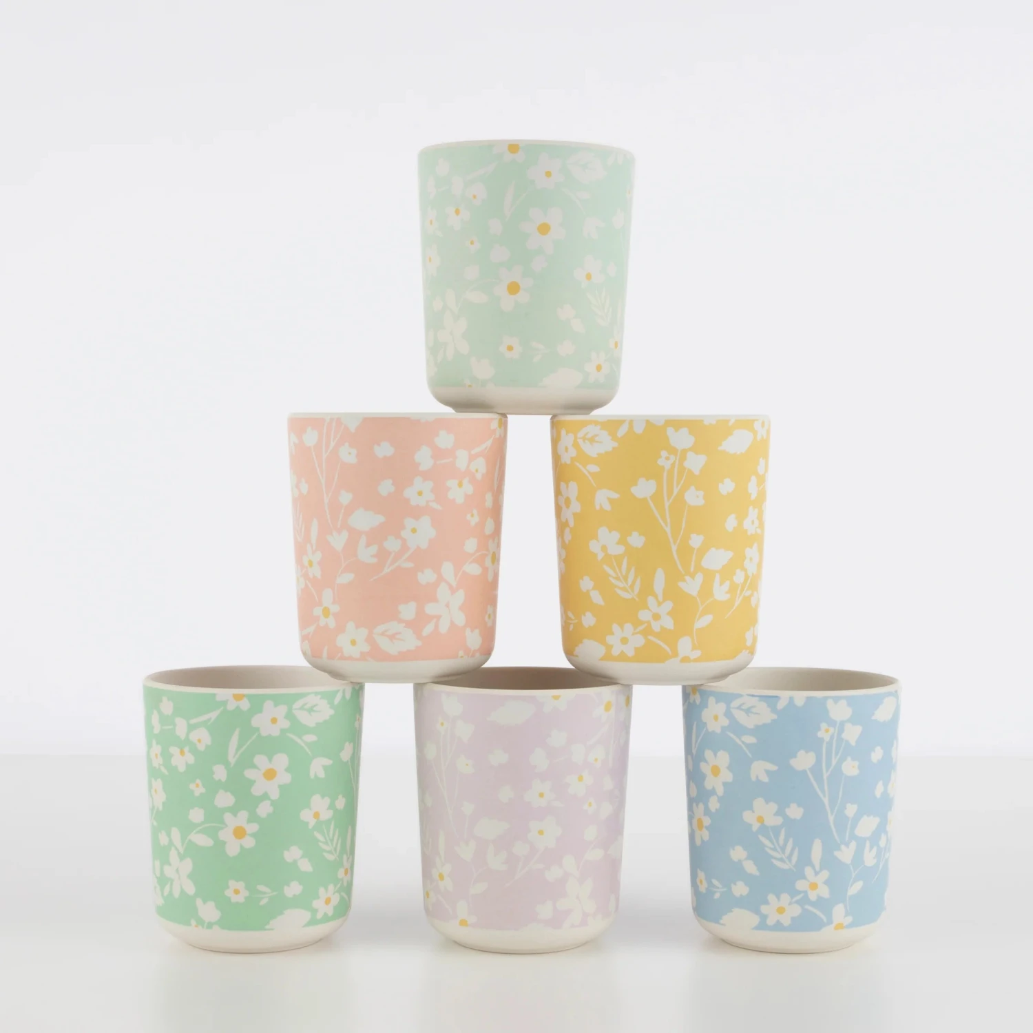 Meri-Meri Floral Reusable Bamboo Cups 1 Meri-Meri Floral Reusable Bamboo Cups