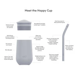 Ezpz Happy Cup + Straw System - Pewter -METRO BABY SHOP meet the products happy collection 08 81606