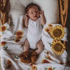 Organic Muslin Wrap - Sunflower -METRO BABY SHOP muslin wraps sunflower organic muslin wrap 4 1000x 6f64ec74 4e9e 4b2e 92bf c97d105aae61